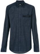 Karl Lagerfeld Logo Detail Denim Shirt - Blue