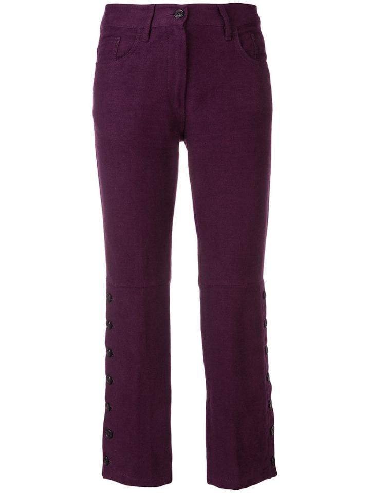 Ann Demeulemeester Perfectly Fitted Cropped Trousers - Purple
