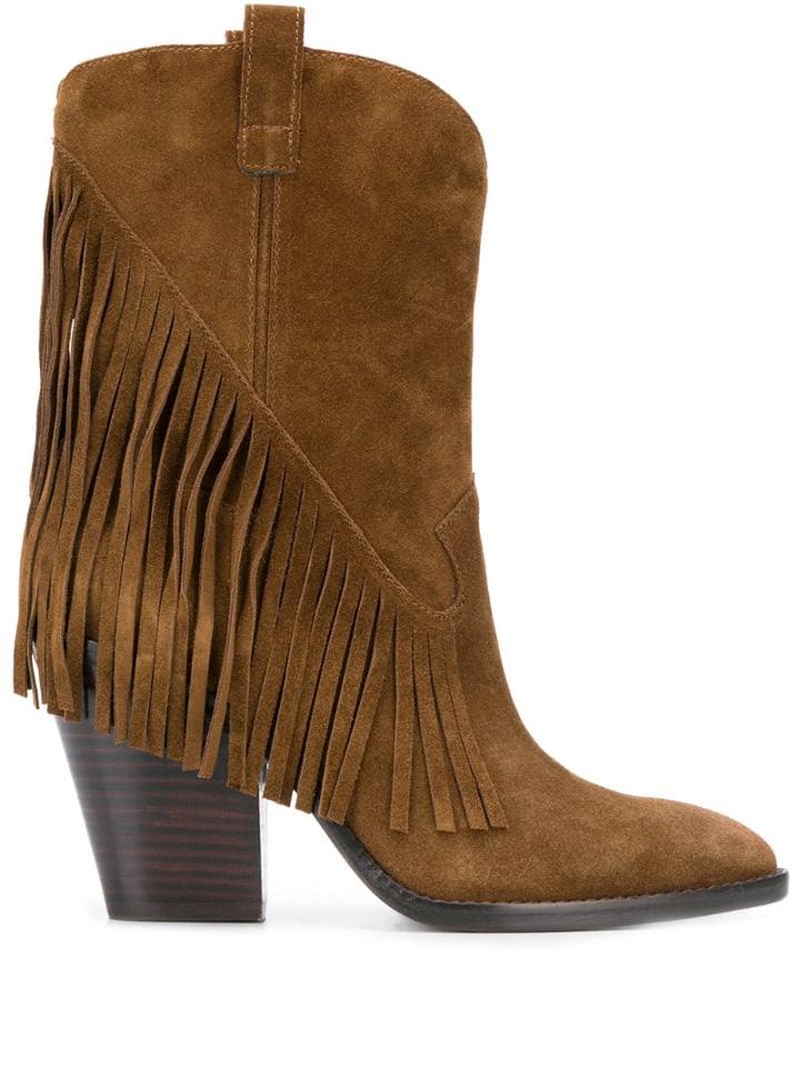 Ash Elison Fringed Boots - Brown