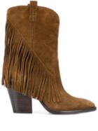 Ash Elison Fringed Boots - Brown