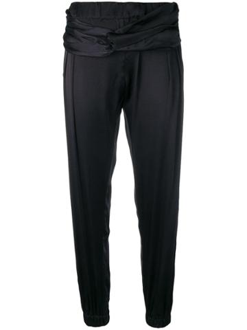 Coup De Coeur Twisted-front Joggers - Black