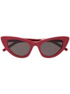 Saint Laurent Eyewear Red New Wave 213 Lily Cat-eye Sunglasses