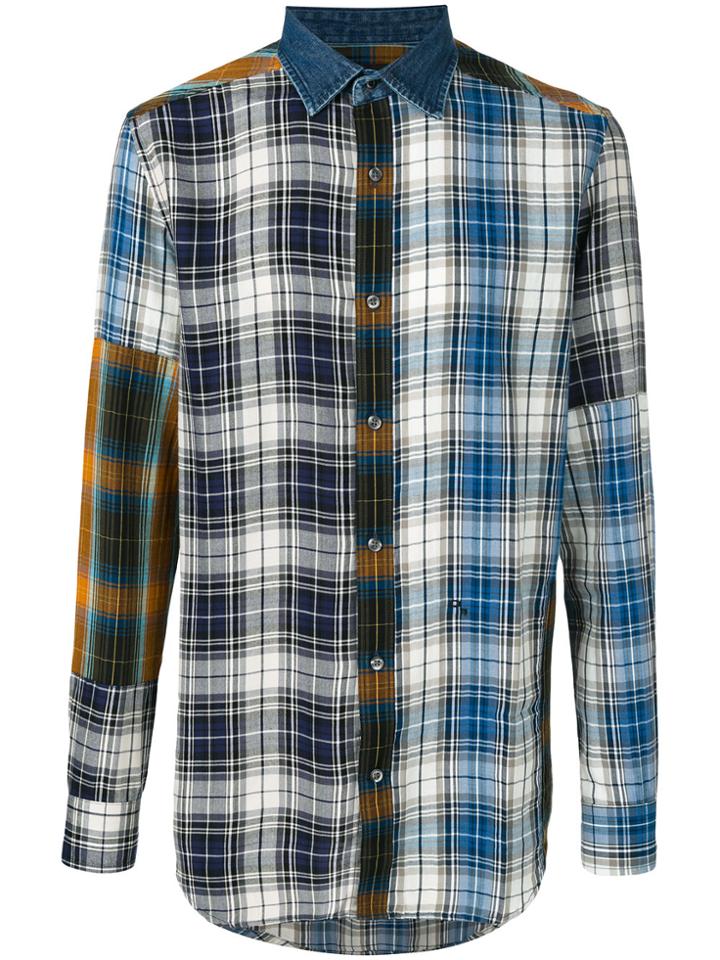 Diesel Plaid Patchwork Shirt - Blue
