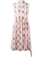 Prada - Robot Print Dress - Women - Silk - 40, Women's, Pink/purple, Silk