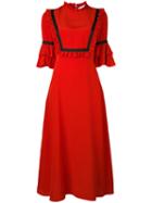 Vivetta - Ruffled Detailing Midi Dress - Women - Viscose - 40, Red, Viscose