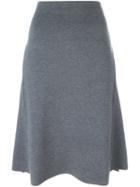 Stella Mccartney Double-face Midi Skirt, Women's, Size: 40, Grey, Polyamide/spandex/elastane/wool