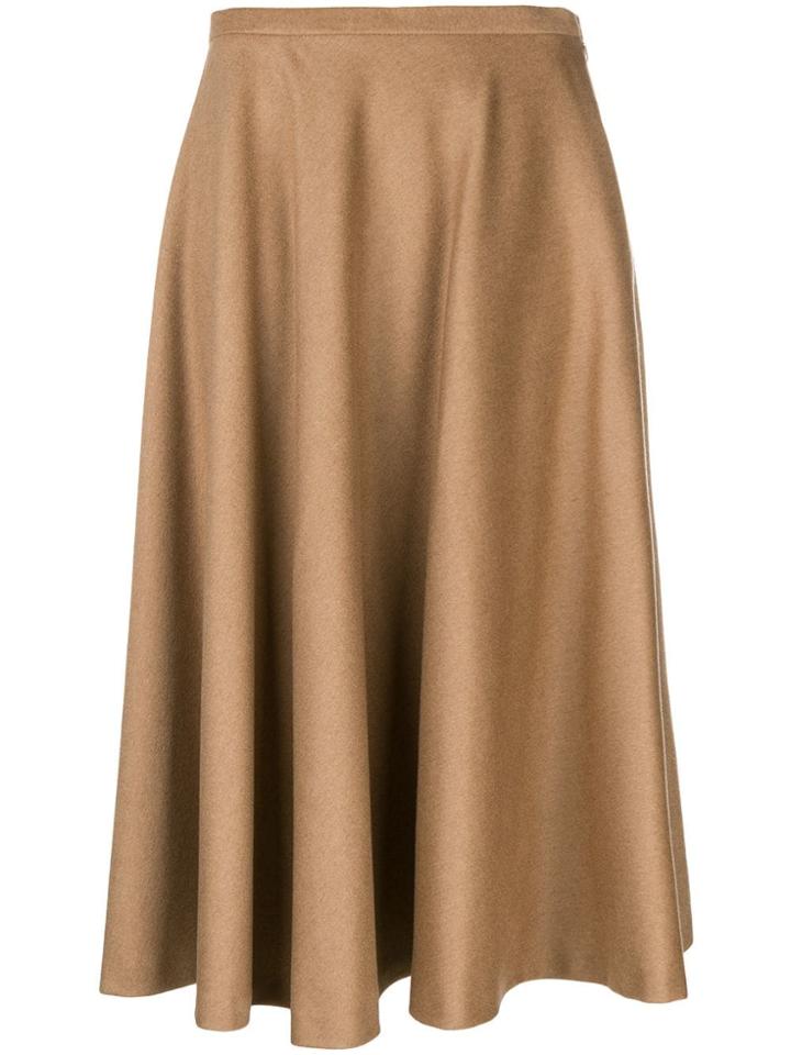 Max Mara Flared Midi Skirt - Brown