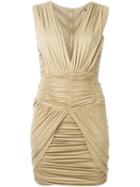 Balmain Draped Dress, Women's, Size: 36, Nude/neutrals, Viscose