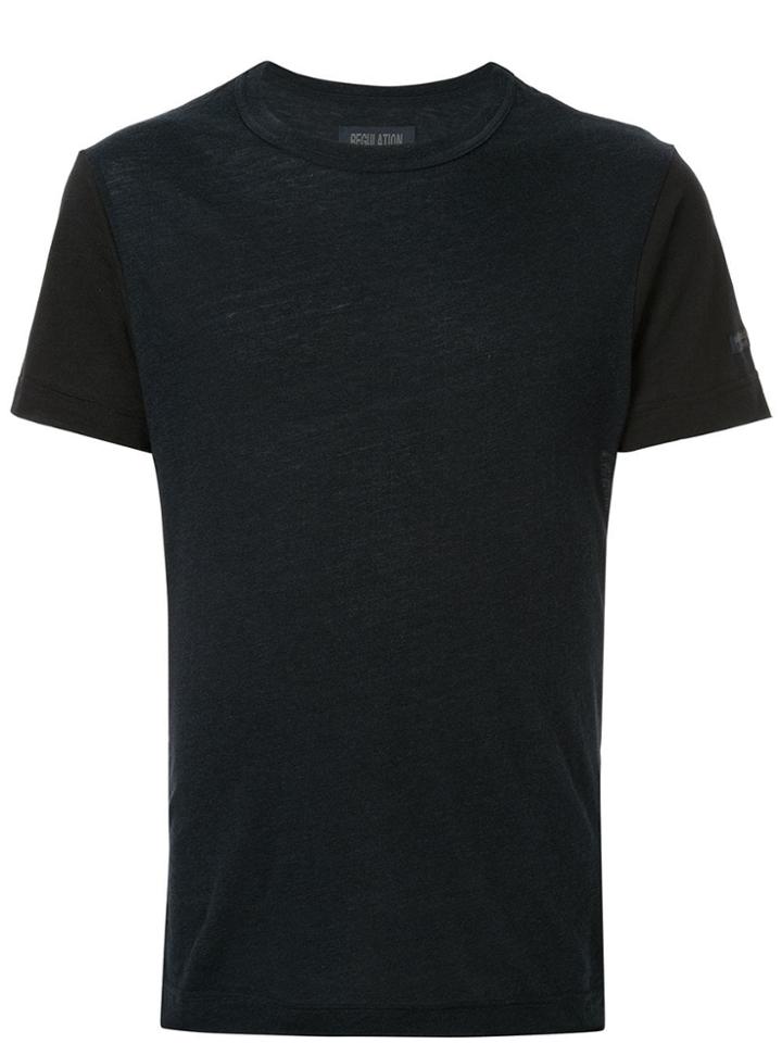 Yohji Yamamoto Contrasting Sleeves T-shirt - Blue