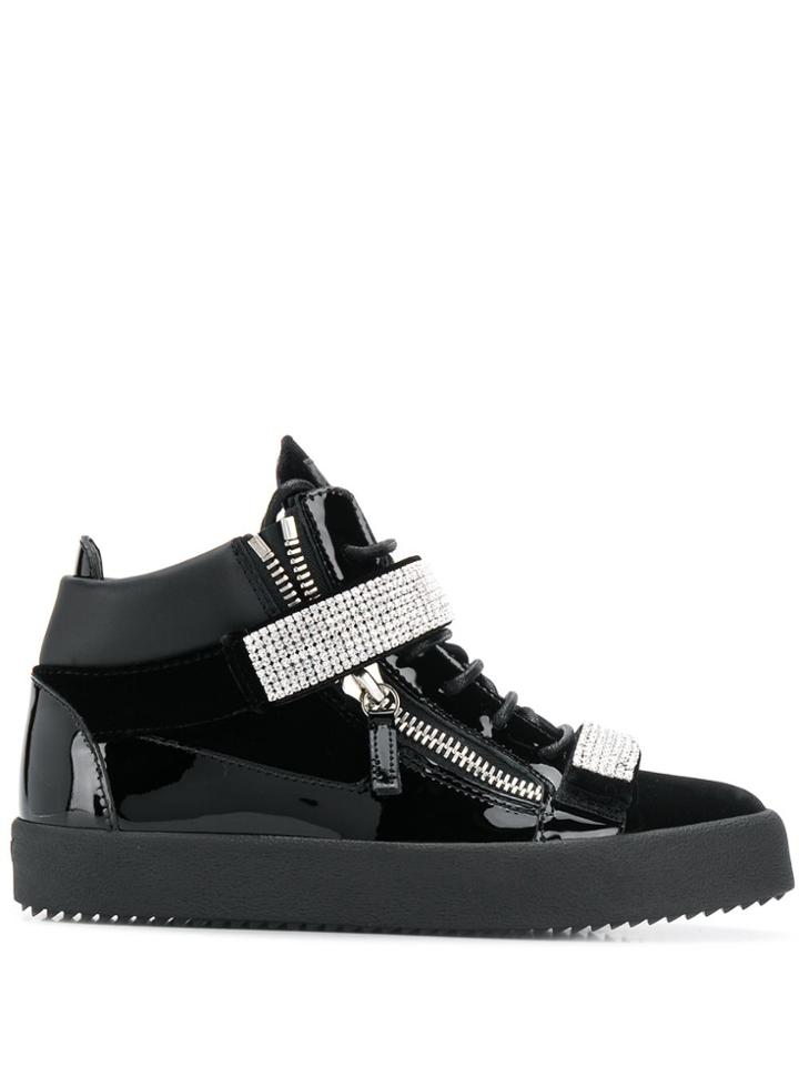 Giuseppe Zanotti Veron Crystal Mesh Sneakers - Black