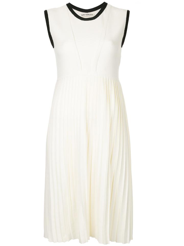 Taro Horiuchi Pleated Tank Dress - White