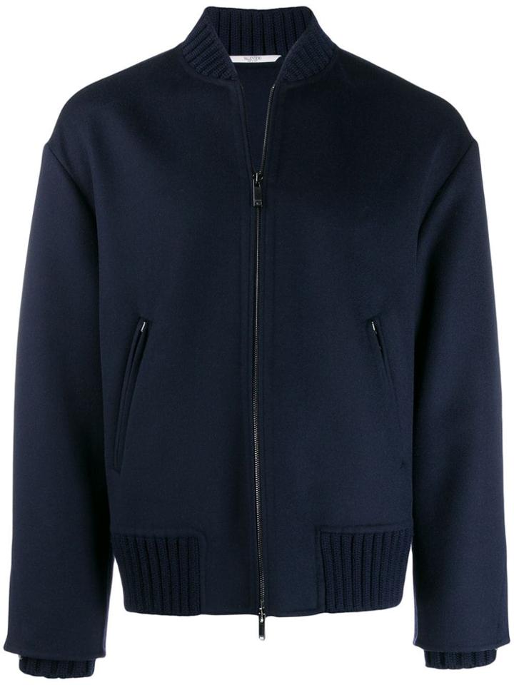 Valentino Double Cuffs Bomber Jacket - Blue