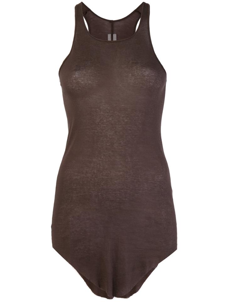 Rick Owens Curved Hem Tank Top - Brown
