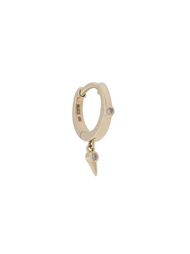Maria Black Diamond Dangle Huggie Earring - Metallic