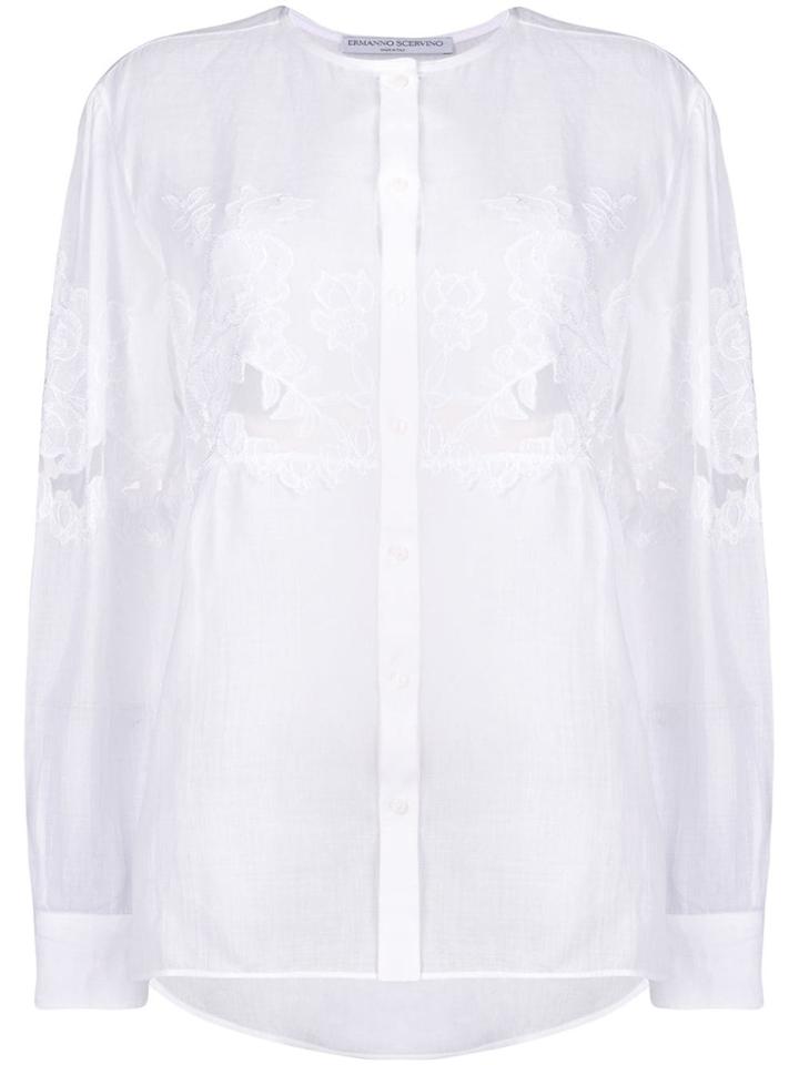 Ermanno Scervino Embroidered Lace Blouse - White