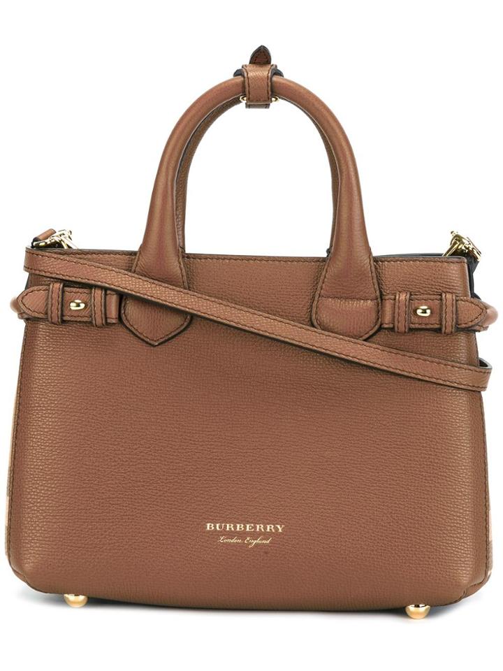 Burberry Small Banner Tote - Brown