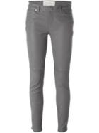 Michael Michael Kors Slim Fit Trousers, Women's, Size: 10, Grey, Calf Leather