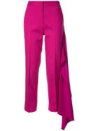 Hellessy Cropped Drape Trousers - Pink & Purple