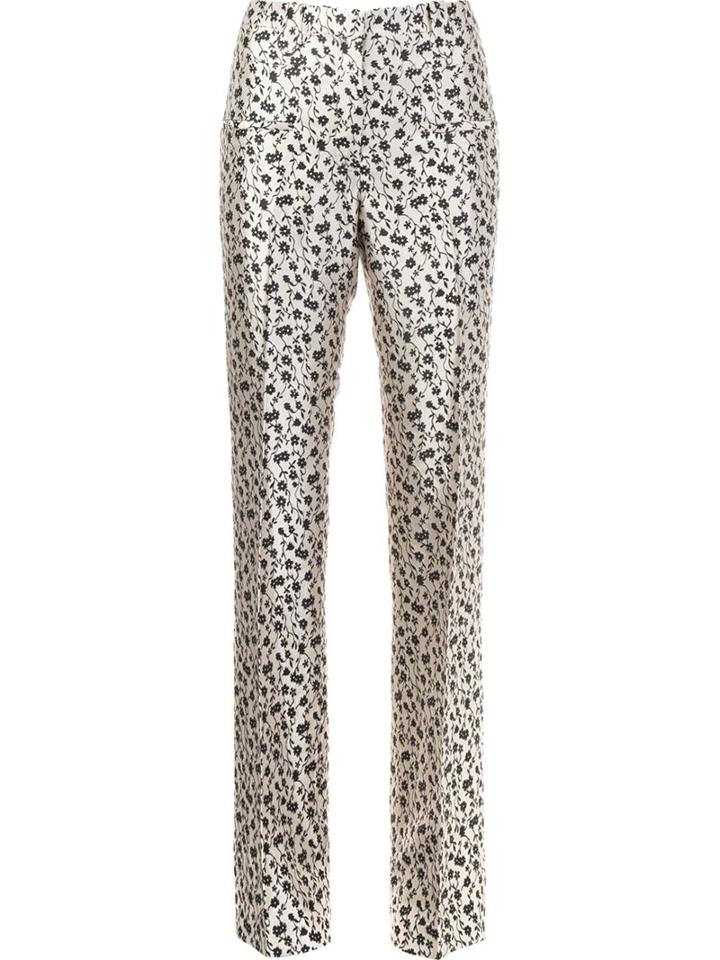 Altuzarra Floral Jacquard Trousers, Women's, Size: 36, White, Acetate/silk/lurex/polyester