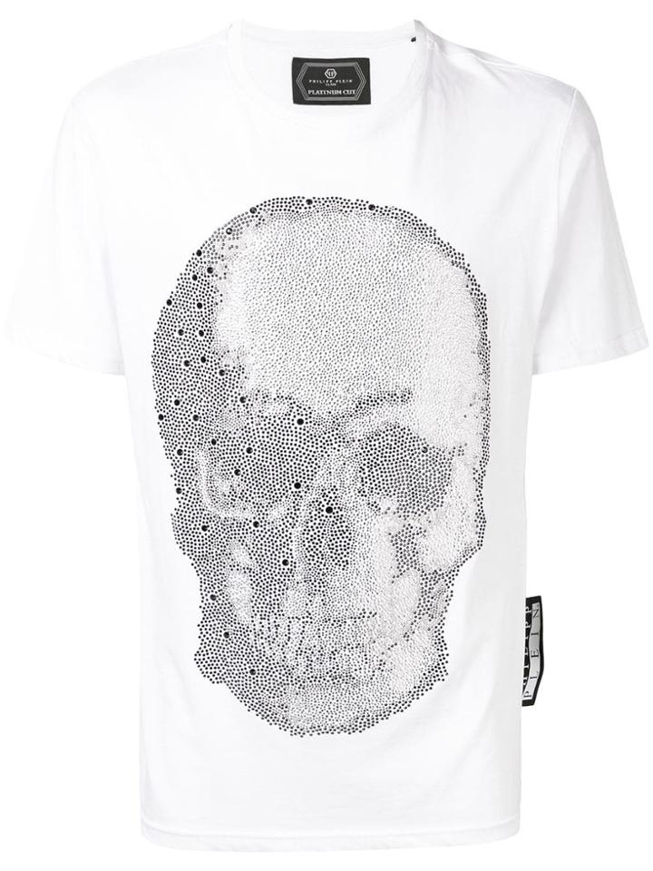 Philipp Plein Crystal Skull Embellished T-shirt - White