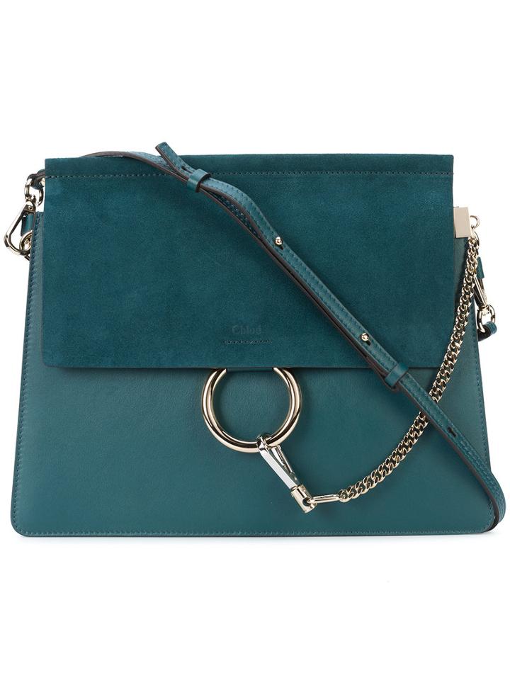 Chloé - Faye Shoulder Bag - Women - Leather/suede - One Size, Green, Leather/suede