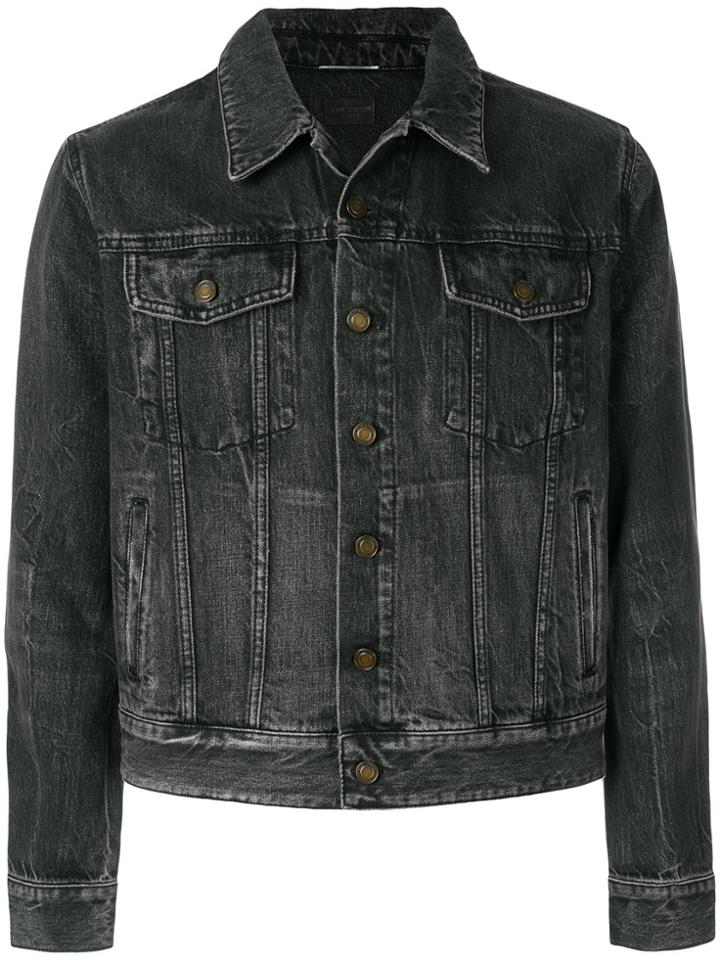 Saint Laurent Denim Sunset Patch Jacket - Black
