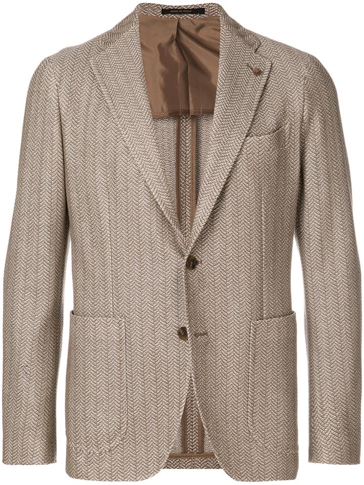 Tagliatore Herringbone Blazer - Nude & Neutrals