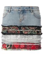 Faith Connexion Multi-print Denim (blue) Skirt, Women's, Size: Small, Cotton