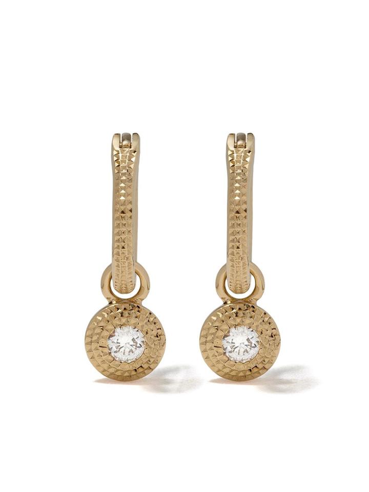 De Beers 18kt Yellow Gold Talisman White Diamond Earring