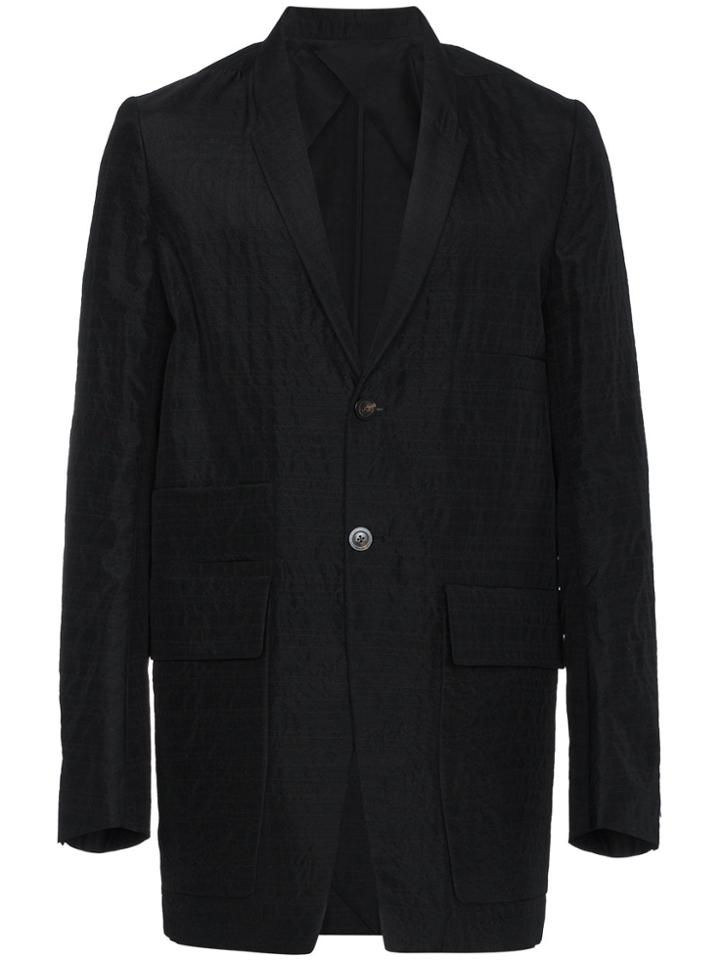 Adidas By Rick Owens Single Breasted Shawl Collar Blazer - Black