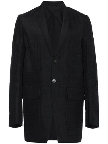 Adidas By Rick Owens Single Breasted Shawl Collar Blazer - Black