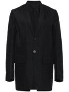 Adidas By Rick Owens Single Breasted Shawl Collar Blazer - Black