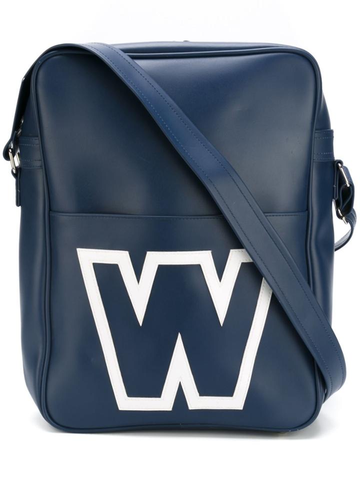 Walter Van Beirendonck Vintage Logo Print Shoulder Bag - Blue