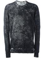 11 By Boris Bidjan Saberi Distressed Effect Sweatshirt, Men's, Size: Medium, Black, Cotton