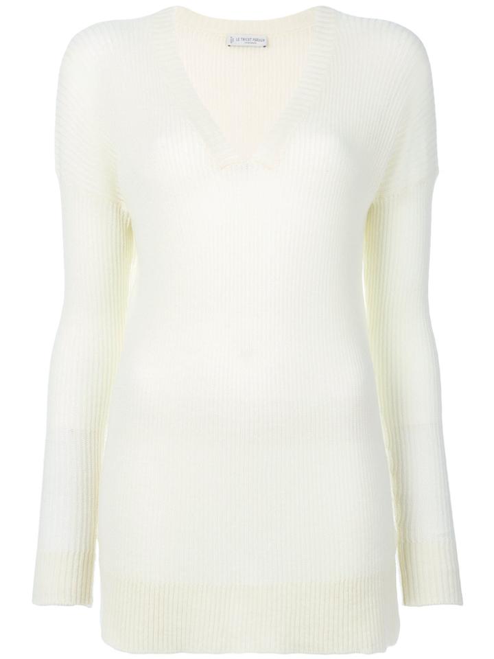 Le Tricot Perugia Cashmere Ribbed Sweater - Nude & Neutrals
