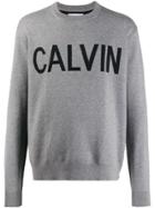 Calvin Klein Jeans Knitted Logo Sweatshirt - Grey