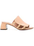 L'autre Chose Side Buckle Mules - Nude & Neutrals