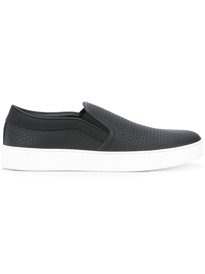 Dior Homme Embossed Slip On Sneakers - Black