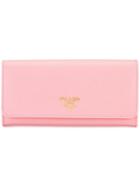 Prada Saffiano Continental Wallet - Pink