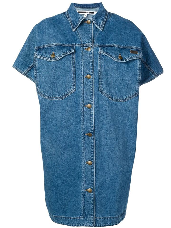 Mcq Alexander Mcqueen Denim Shirt Dress - Blue