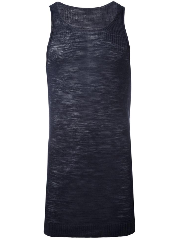Onebyme Seamless Knit Vest, Men's, Size: 4, Blue, Linen/flax/viscose