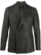 Tagliatore Houndstooth Double-breasted Blazer - Black