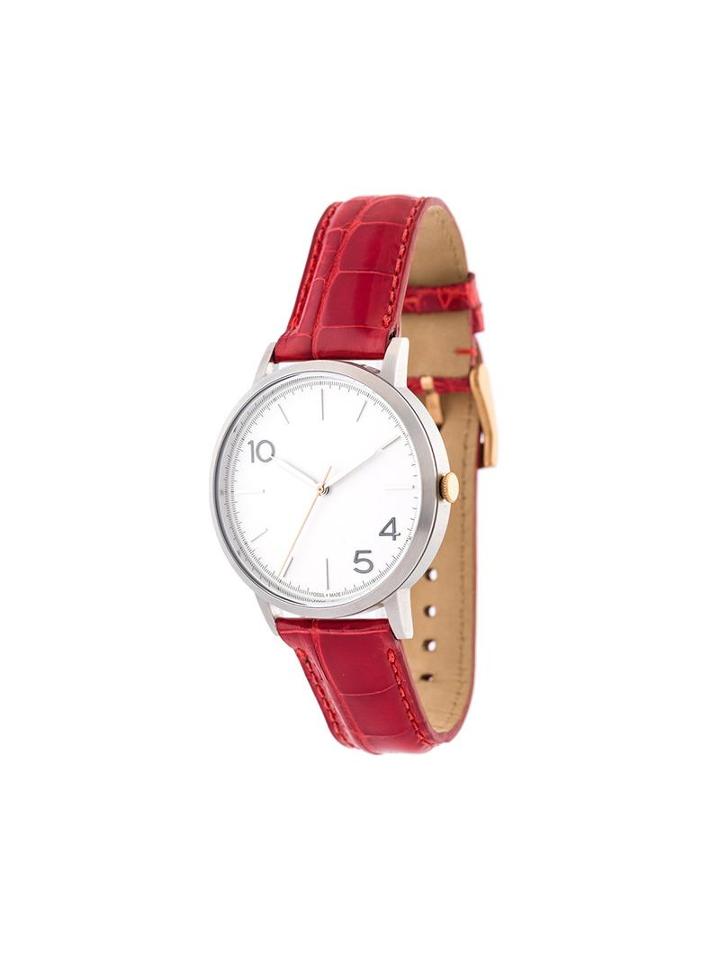 Stainless Steel Dial Watch, Adult Unisex, Red, Forty Five Ten X Fossil