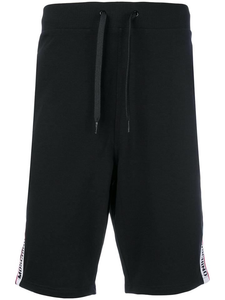 Moschino Logo Stripe Shorts - Black