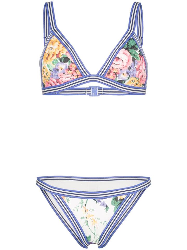 Zimmermann Allia Floral Print Bikini - Purple