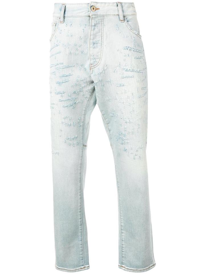 Emporio Armani Slim Distressed Jeans - Blue