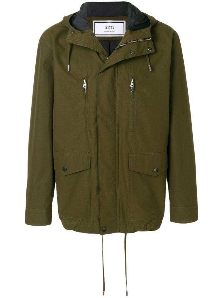 Ami Paris Multi-pocket Parka - Green