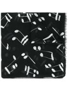 Saint Laurent - Music Note Printed Scarf - Men - Wool - One Size, Black, Wool
