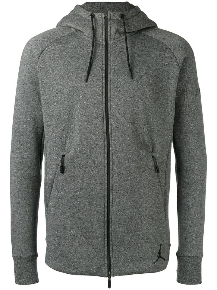 Nike Jordan Zipped Hoodie, Men's, Size: Large, Grey, Cotton/polyester