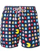 Mc2 Saint Barth - Pacman Print Swim Shorts - Men - Polyamide/polyester/spandex/elastane - M, Blue, Polyamide/polyester/spandex/elastane